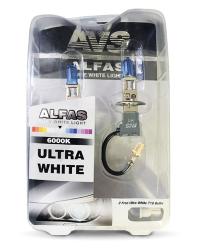 ��������������� ����� AVS ALFAS Pure-White 6000� H3 12V 85W, �������� 2+2 (T-10) ��. (A07243S)